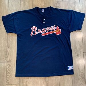 Atlanta Braves Henley Shirt (Jersey Like) - XL